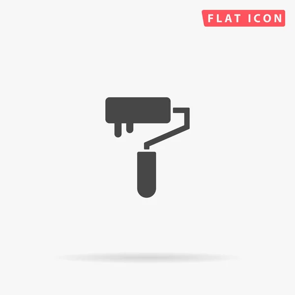 Paint Roller Vlakke Vector Icoon Met Hand Getekend Ontwerp Illustraties — Stockvector