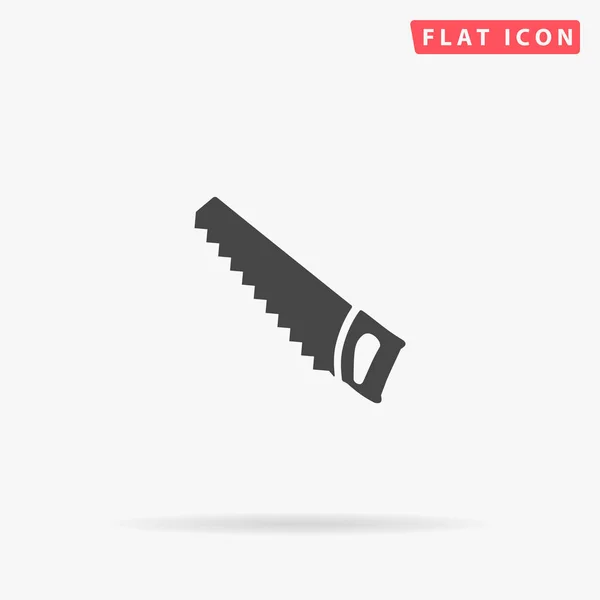 Handzaag Vlakke Vector Icoon Met Hand Getekend Ontwerp Illustraties — Stockvector