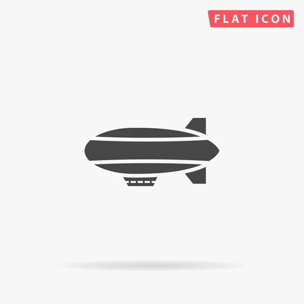 Luchtschip Vlakke Vector Icoon Met Hand Getekend Ontwerp Illustraties — Stockvector