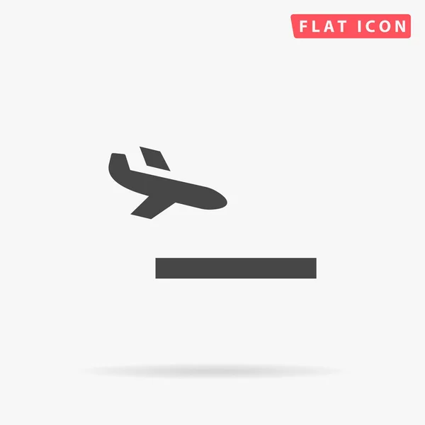 Plane Landing Flat Vector Icon Hand Drawn Style Design Illustrations — Stock Vector