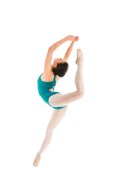 Jovem bailarina de balé pulando na dança contemporânea — Fotografia de Stock