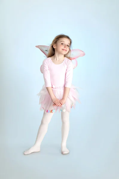 Cute girl in fairy costume posing in the studio — Stock Photo, Image