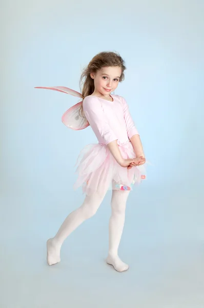 Cute girl in fairy costume posing in the studio — Stock Photo, Image