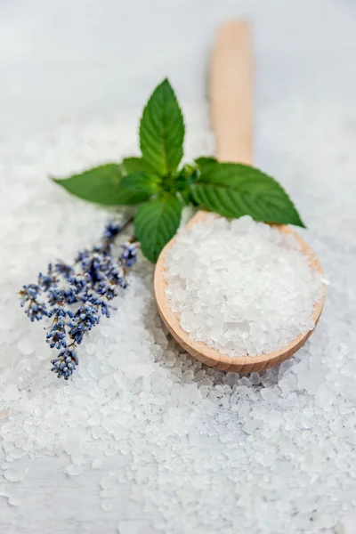 Spa, Scented Sea salt, Selective focus — Stock Photo, Image