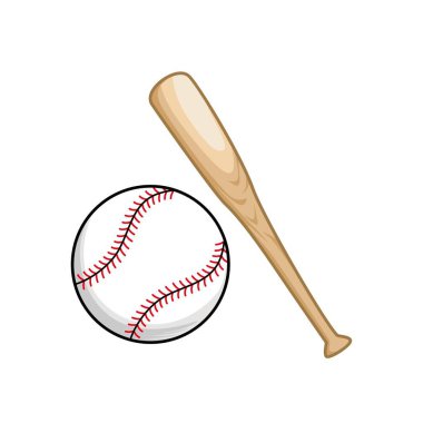 top ve yarasa vektör çizimi. beysbol simgesi, imza ve sembol