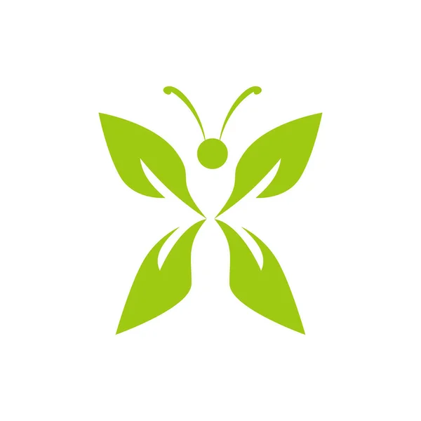 Plantilla Logotipo Hoja Mariposa Simple Signo Símbolo Mariposa Belleza Animal — Archivo Imágenes Vectoriales