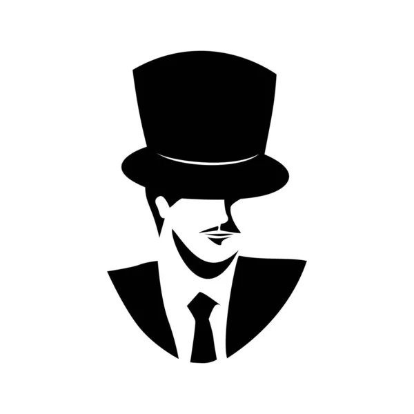 Modelo Logotipo Cavalheiro Homem Silhueta Sinal Símbolo Vetor Ilustração —  Vetores de Stock