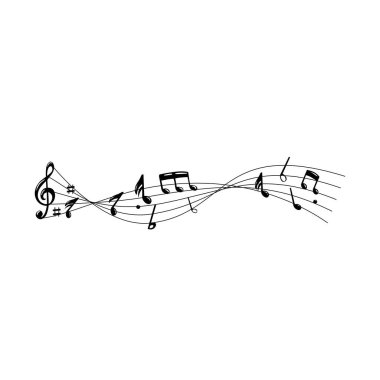 Müzik notası vektör illüstrasyonu. müzik işareti ve sembol.