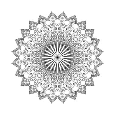 Çember mandala süsü. Düğün kartı dekorasyonu. mandala vektör illüstrasyonu