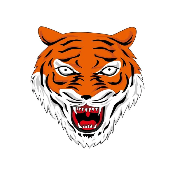 Logo Cabeza Tigre Enojado Mascota Animal Salvaje — Archivo Imágenes Vectoriales
