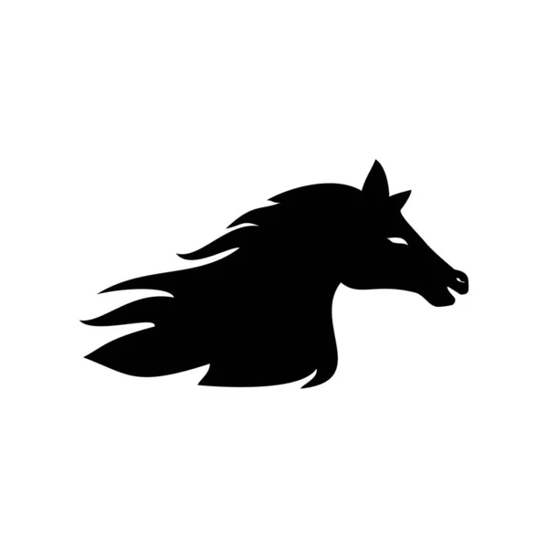 Silhouette Tête Cheval Signe Symbole Animal Sauvage — Image vectorielle