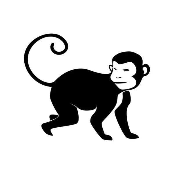 Silueta Mono Vector Ilustración Signo Símbolo Del Chimpancé — Archivo Imágenes Vectoriales