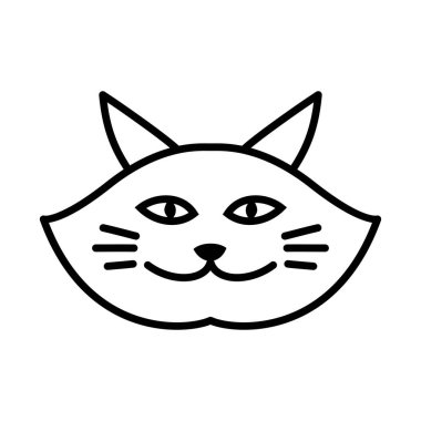 Çizgiye bakan kedi logosu şablonu. Hayvan logosu için mükemmel bir kullanım. kedi işareti ve sembol.