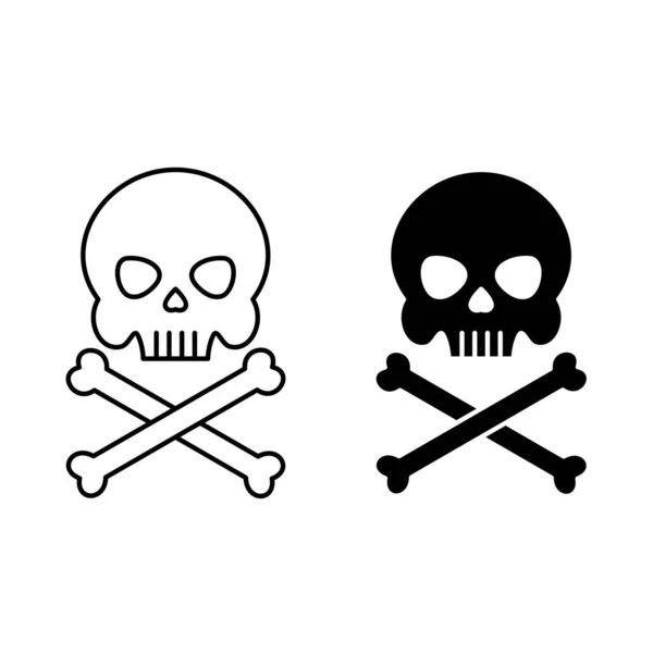 Señal Peligro Símbolo Icono Del Cráneo Para Precaución Advertencia — Archivo Imágenes Vectoriales