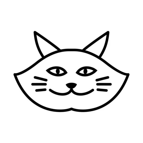 Линия Лица Кота Логотип Искушать Идеальное Использование Логотипа Животных Знак — стоковый вектор
