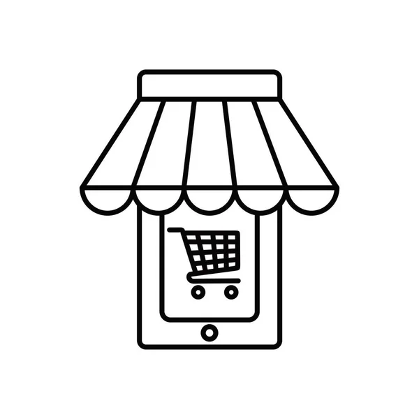 Online Shop Icon Internet Market Sign Symbol Commerce Vector Illustration — Stockvektor