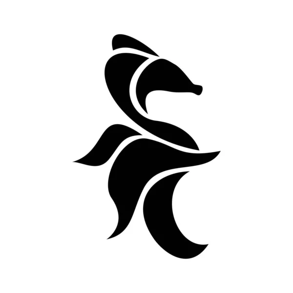 Modèle Logo Silhouette Hippocampe Beau Signe Symbole Animal Océan — Image vectorielle