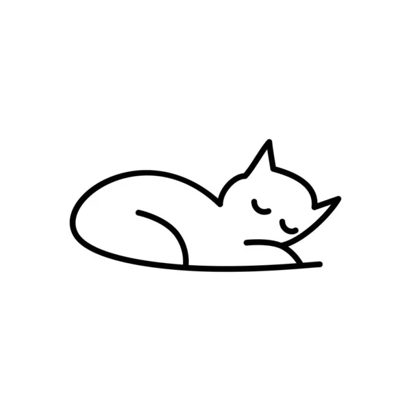 Line Sleep Cat Logo Template Perfect Use Animal Logo Cat — Archivo Imágenes Vectoriales