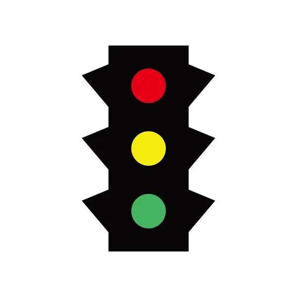 Ikona Semaforu Pouliční Lampa Tři Světla Červená Žlutá Zelená — Stockový vektor