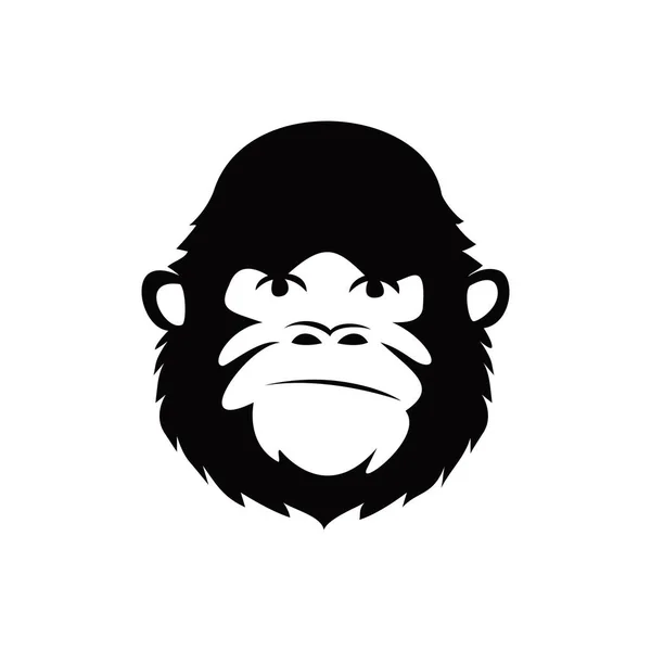 Monkey Head Silhouette Primate Sign Symbol — Stock vektor