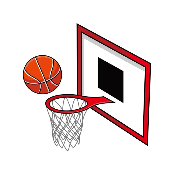 Ball Net Sign Symbol Basketball Equipment Vector Illustration — Vector de stock