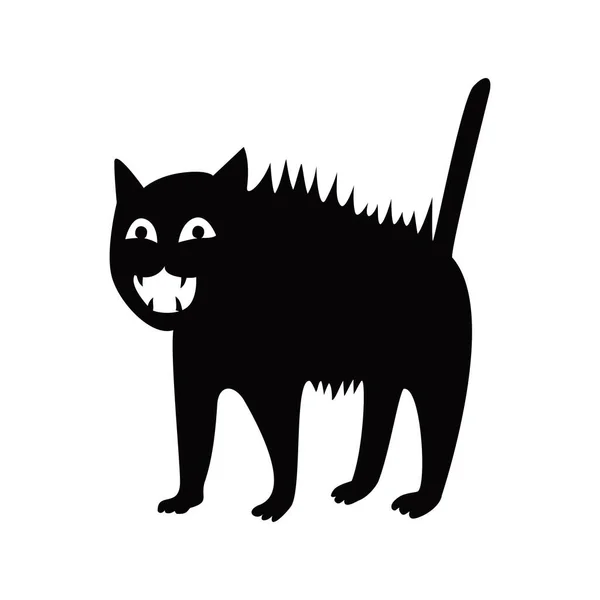 Cat Shocked Vector Illustration Pet Silhouette Sign Symbol — стоковый вектор