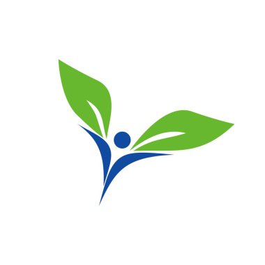 people leaf logo. eco lifestyle sign and symbol. nature business identity.