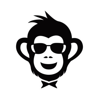 monkey head silhouette. ape logo template for your business.
