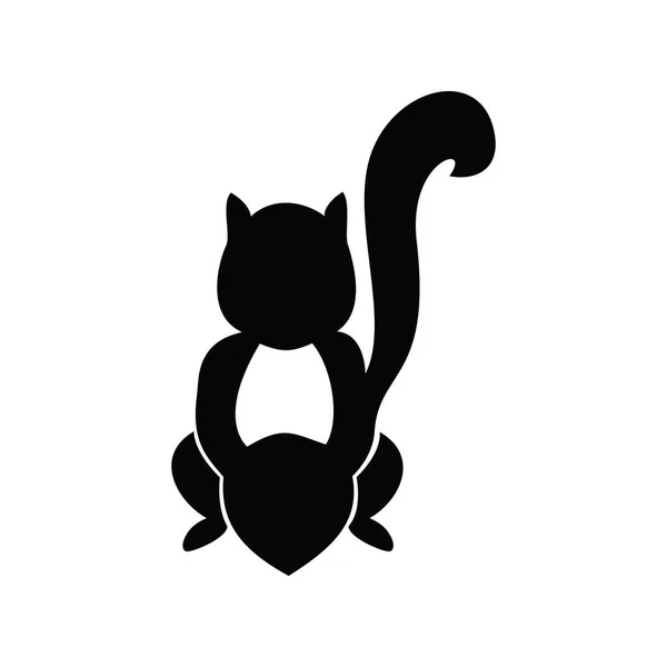 Squirrel Silhouette Vector Illustration Wild Animal Sign Symbol — Vetor de Stock