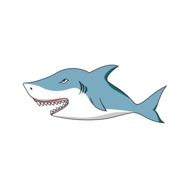 shark cartoon. wild animal vector illustration.