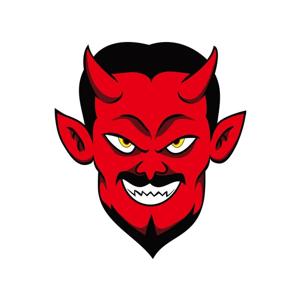 Diabo Cabeça Vetor Ilustração Signo Símbolo Demoníaco —  Vetores de Stock