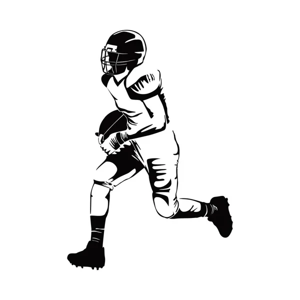 Silhouette Joueur Rugby Illustration Vectorielle Football Américain — Image vectorielle