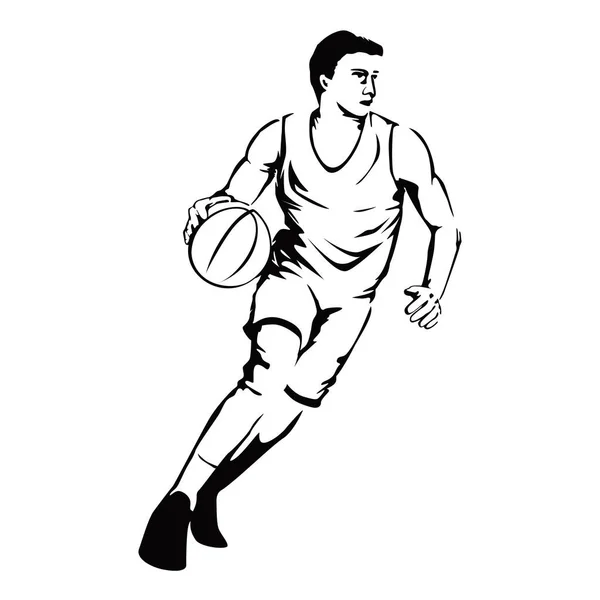 Силуэт Баскетболиста Человек Спортсмен Знак Символ — стоковый вектор