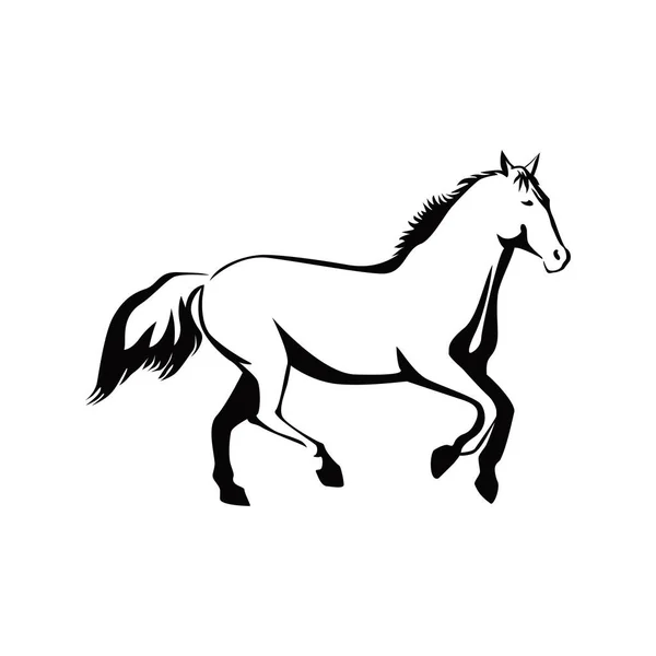 Silhouette Cheval Illustration Vectorielle Animale Signe Symbole Faune — Image vectorielle