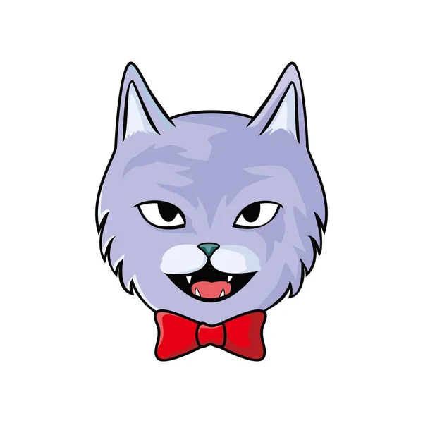 Plantilla Diseño Logotipo Cabeza Gato Animal Lindo Mascota Vector Ilustración — Archivo Imágenes Vectoriales
