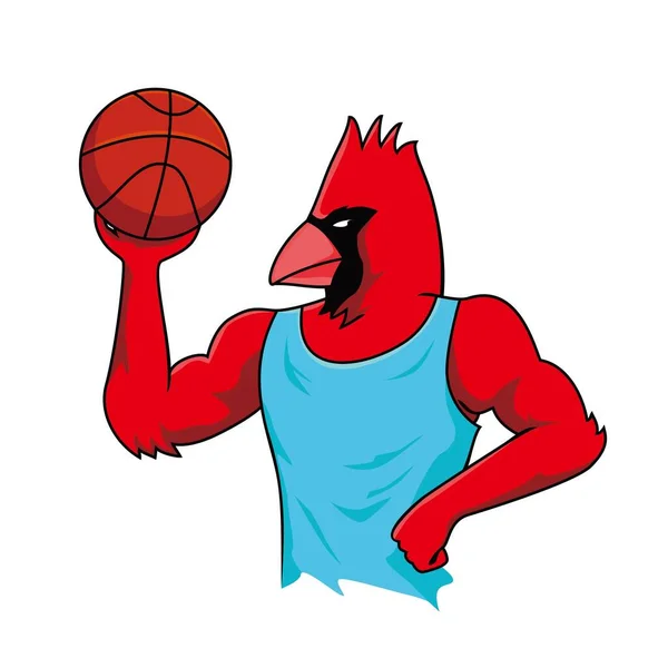 Cardinal Mascot Design Illustration Redbird Character Vector Business — Stock Vector