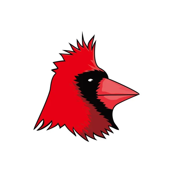 Ilustración Del Diseño Del Logotipo Cabeza Cardinal Vector Carácter Pájaro — Archivo Imágenes Vectoriales