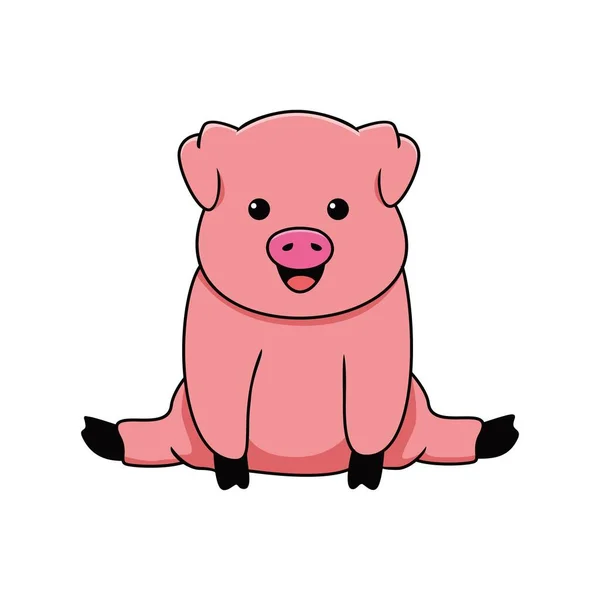 Illustration Dessin Animé Porc Icône Signe Symbole Animal Ferme Mignon — Image vectorielle