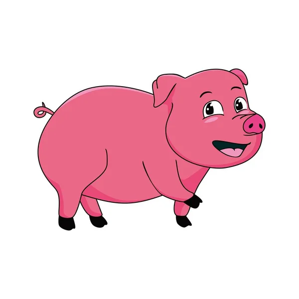 Illustration Dessin Animé Porc Icône Signe Symbole Animal Ferme Mignon — Image vectorielle