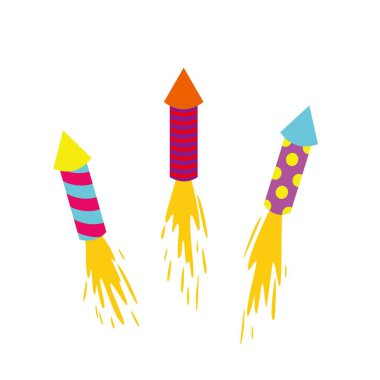 Havai fişek tasarımı çizimi. parti ögesi simgesi, imza ve sembol.