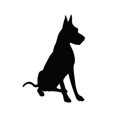 Köpek silueti tasarımı çizimi. evcil hayvan simgesi, imza ve sembol.