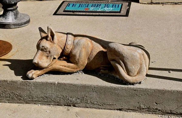 Concrete Dog Representing German Shepherd Petting Purposes — Stock Photo, Image