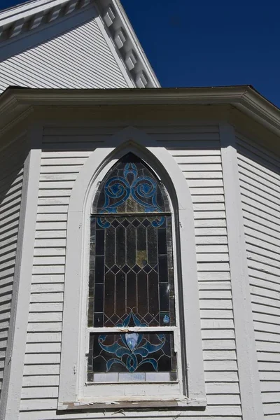 Die Apsis Einer Alten Katholischen Kirche Weißem Land Hat Ein — Stockfoto
