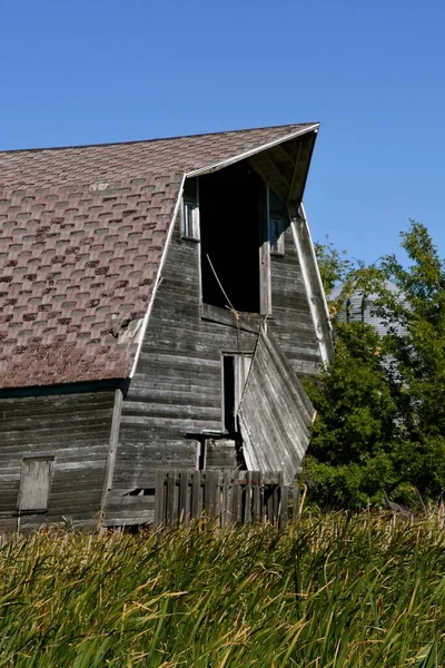 Une Très Vieille Grange Pourrit Est Dans État Délabrement Qui — Photo