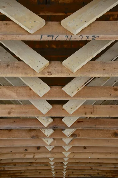 Celing Joists Old Warehouse Building Strengthened New Bracing — Foto Stock