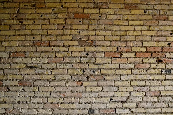 Brick Wall One Old Warehouse Displaying Age Weathering — Foto Stock