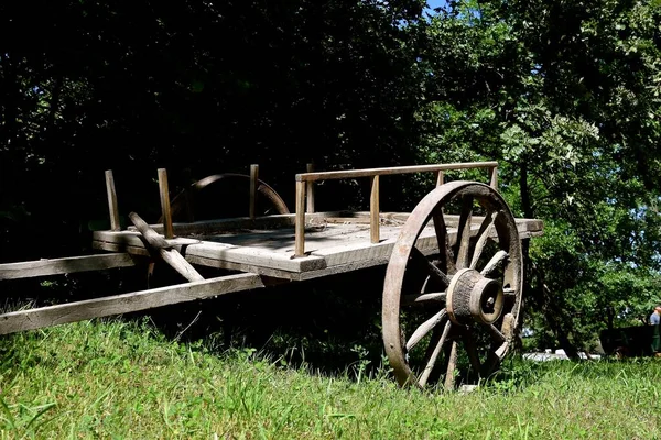 Very Old Oxen Pulled Red River Cart Used Haul Freight — Stock fotografie