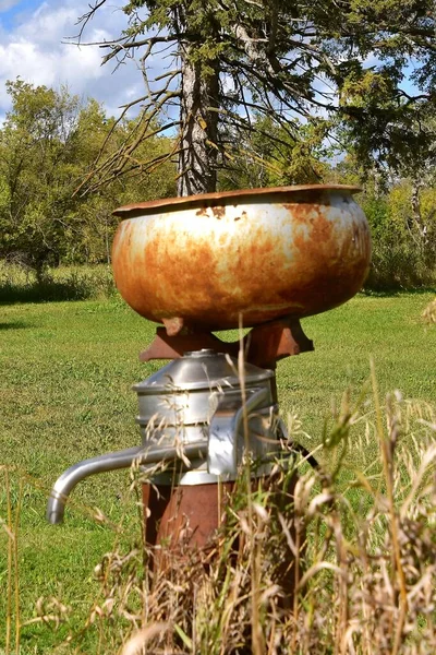 Séparateur Crème Rouillé Ancien Est Utilisé Comme Décoration Ferme — Photo