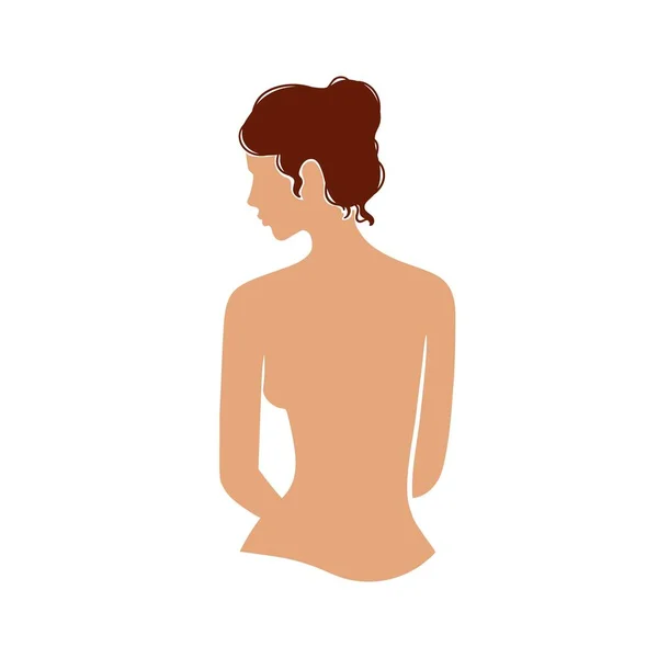 Mujer desnuda de pie back.Stock ilustración vector. — Archivo Imágenes Vectoriales