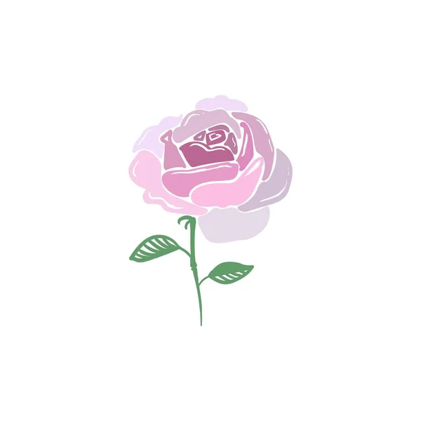 Abstrakte Rose isoliert auf weißem Hintergrund. Modische Aktienillustration für Ihr Design. Vektor illustration.rose blume design elemente. — Stockvektor